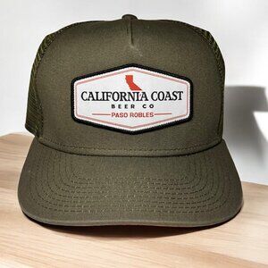 California Coast Beer Co. Paso Robles Trucker Hat Olive & Orange Mesh Snapback